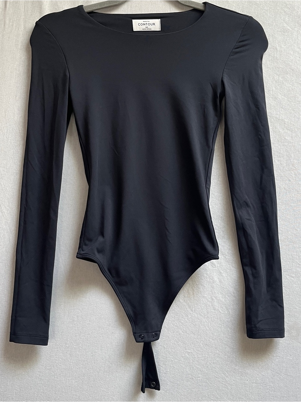 Babaton Aritzia Contour Black Long Sleeve Snap Bodysuit Size 2XS